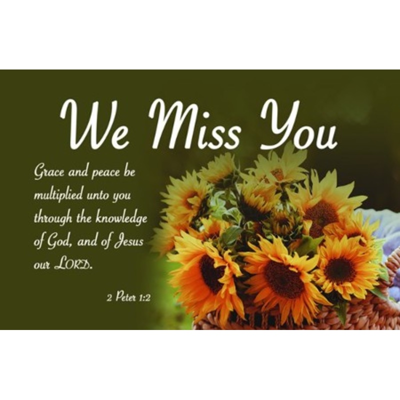 We Miss You (2 Peter 1:2) Postcards, 25