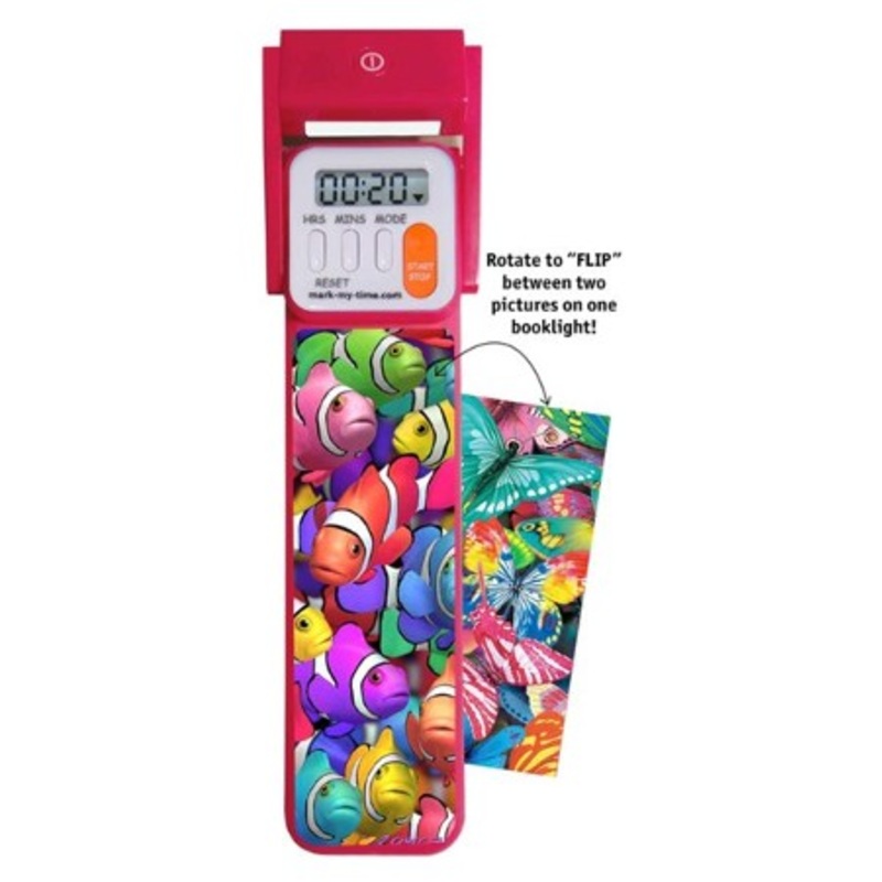 3D Booklight Timer Bookmark, Clown Fish/Butterfly