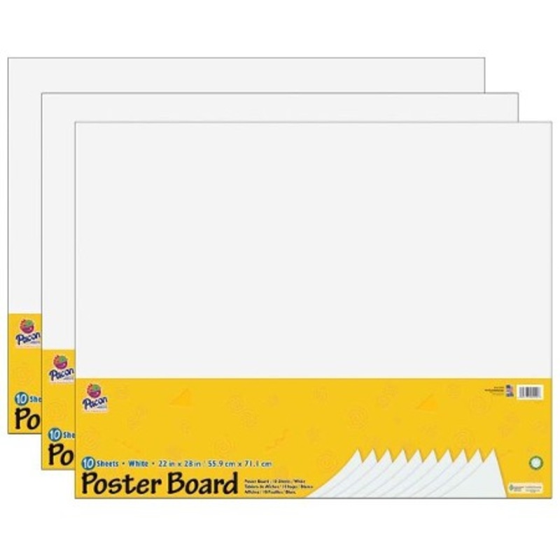 White Poster Board 22X28 10 Per Pk