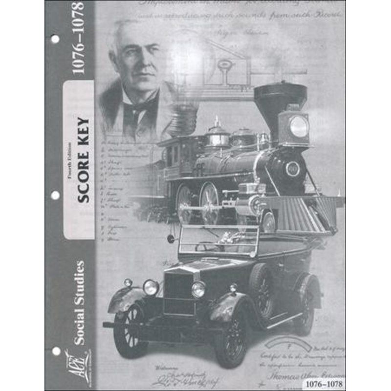 4th Edition Social Studies Score Keys 1076-1078 Grade 7